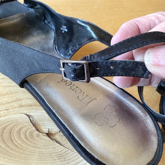 J RENEE BLACK SATIN SLINGBACK HEELS RHINESTONE BUCKLE ELEGANT WEDDING EVENING 11 - Picture 10 of 13